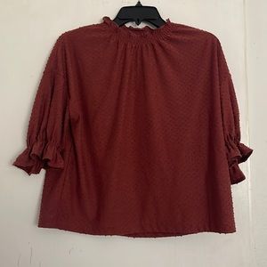 Red ruffled top